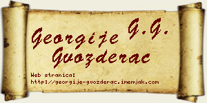 Georgije Gvozderac vizit kartica